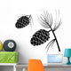 vector illustration of pinecone wood nature Wall Decal
