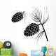 vector illustration of pinecone wood nature Wall Decal