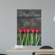 tidy tulips on a old wood background Wall Mural