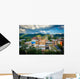 Mountains and Buildings Downtown Wall Decal
