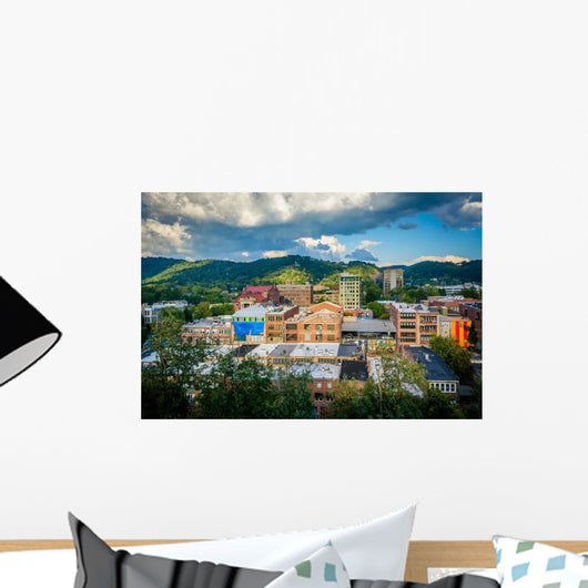Mountains and Buildings Downtown Wall Decal