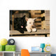 Two Scottish Terrier Puppies Leaning on Railing Wall Mural
