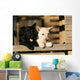 Two Scottish Terrier Puppies Leaning on Railing Wall Mural