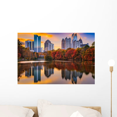 Atlanta Georgia USA Autumn Wall Decal shown on a wall