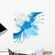 Abstract blue flowers Wall Mural