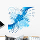 Abstract blue flowers Wall Mural