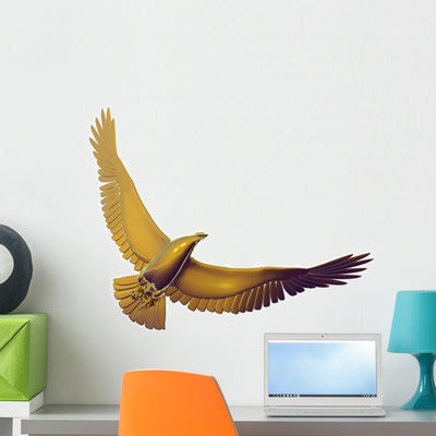 Gold Eagle Wall Decal shown on a wall