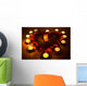 Heart with petals and candle lights Wall Mural