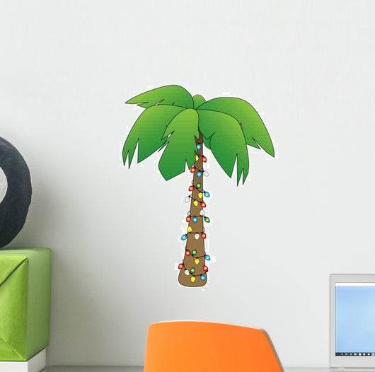 Palm tree strokes tree wall decal - TenStickers