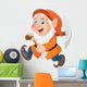 Orange Cartoon Dwarf Miner Wall Decal