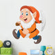 Orange Cartoon Dwarf Miner Wall Decal