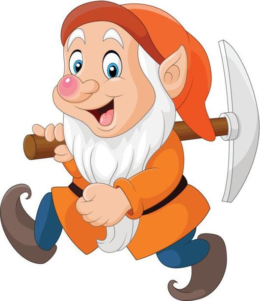 Orange Cartoon Dwarf Miner Wall Decal