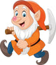 Orange Cartoon Dwarf Miner Wall Decal