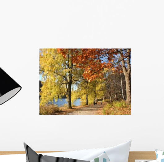 Fall Scene with Dog Wall Decal