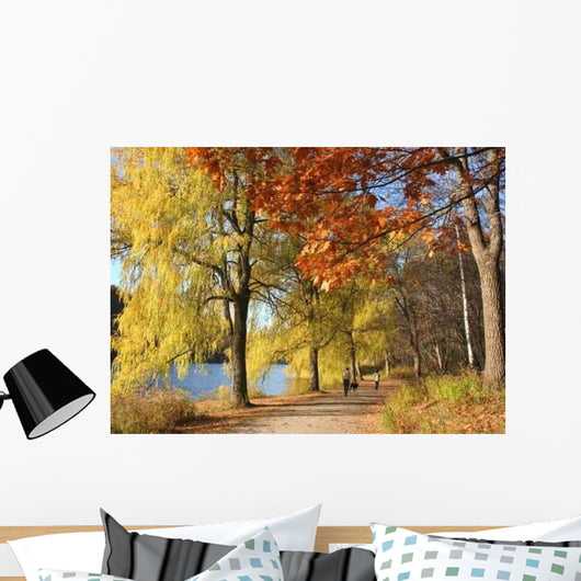 Fall Scene with Dog Wall Decal
