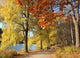 Fall Scene with Dog Wall Decal