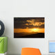 Hot Sunset Silhouettes Hills Wall Decal