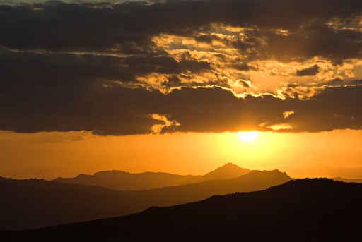 Hot Sunset Silhouettes Hills Wall Decal