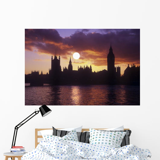 River Thames and Houses Wall Decal