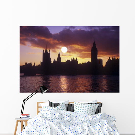 River Thames and Houses Wall Decal