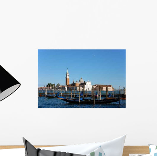 Gondolas before San Giorgio Wall Decal