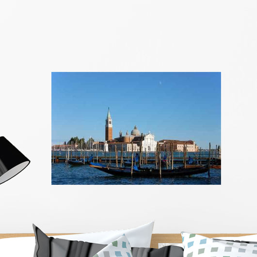 Gondolas before San Giorgio Wall Decal