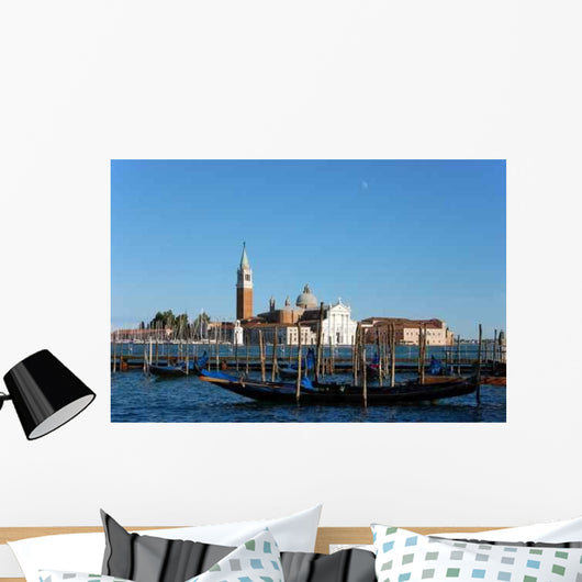 Gondolas before San Giorgio Wall Decal
