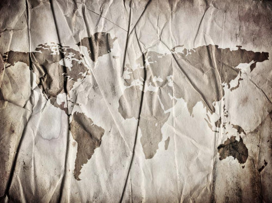 Map of the Earth on the Paper Wall Mural