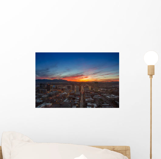 Salt Lake City Skyline in Evening Wall Decal