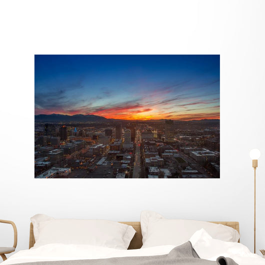 Salt Lake City Skyline in Evening Wall Decal