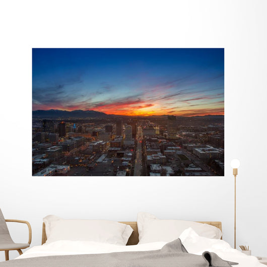Salt Lake City Skyline in Evening Wall Decal