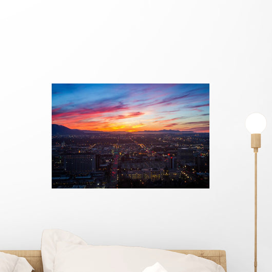 Salt Lake City Skyline at Sunset Wall Decal