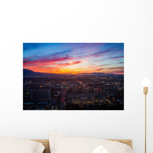 Salt Lake City Skyline at Sunset Wall Decal