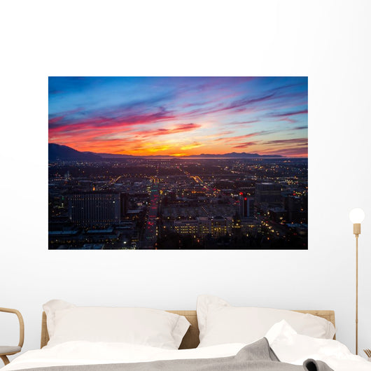 Salt Lake City Skyline at Sunset Wall Decal