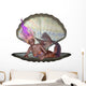 Open Clam Shell Mermaid Wall Decal