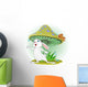 Cute Rabbit Wearing Rain Gear Under Mushroom Wall Decal