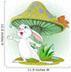 Cute Rabbit Wearing Rain Gear Under Mushroom Wall Decal