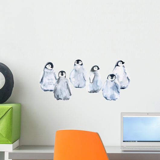 Six Baby Emperor Penguins Wall Decal Sticker Set