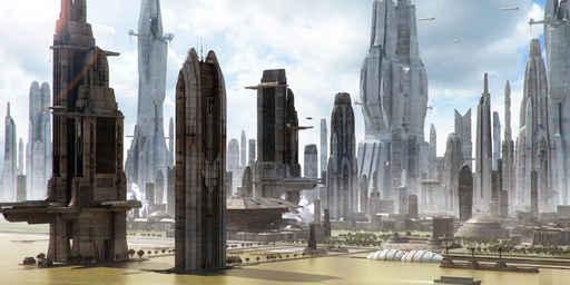 Science-fiction City Landscape Matte Wall Decal