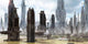 Science-fiction City Landscape Matte Wall Decal
