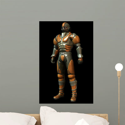 Astronaut Wall Mural shown on a wall