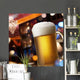 beer on bar counter Wall Mural