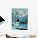 Winter Mountains and Chalet Wall Mural