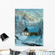 Winter Mountains and Chalet Wall Mural