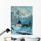 Winter Mountains and Chalet Wall Mural