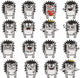 Set Cute Funny Hedgehogs Wall Stickers