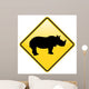 Rhino Warning Street Sign Wall Decal