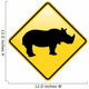 Rhino Warning Street Sign Wall Decal