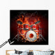 Drums in fire Wall Mural