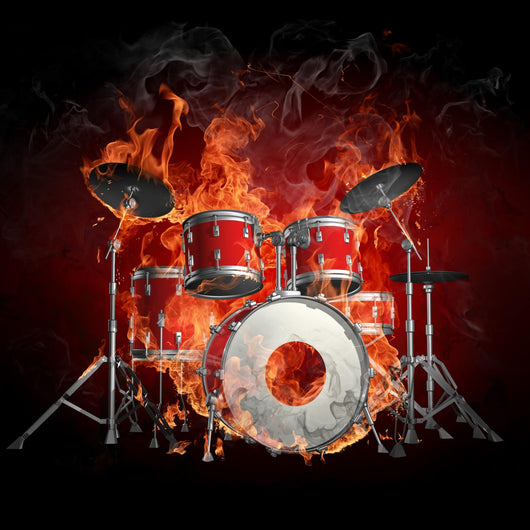 Drums in fire Wall Mural